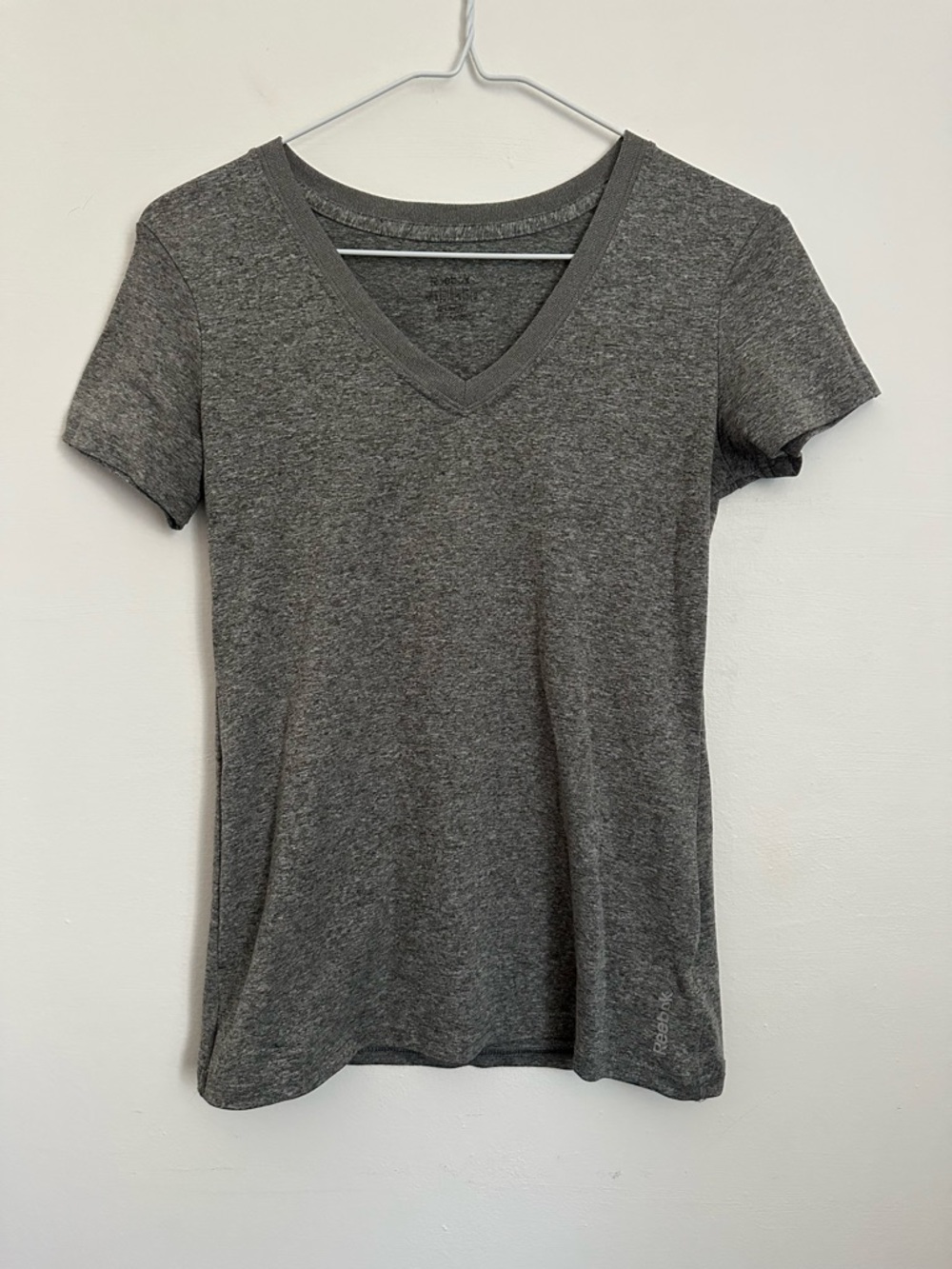 Reebok Gray V-Neck Dri Fit Tee